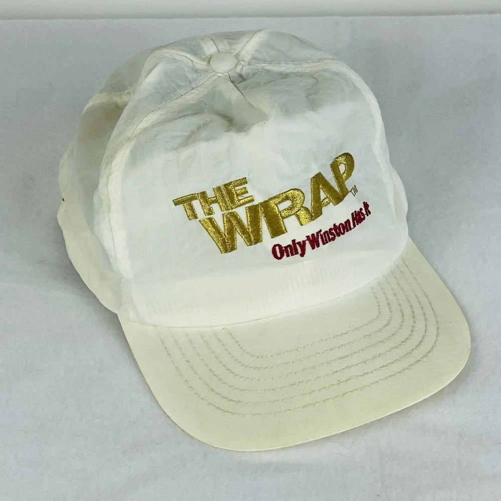 Winston Cigarettes The Wrap Vintage Hat White Ripstop‎ Truckers Americana Rural